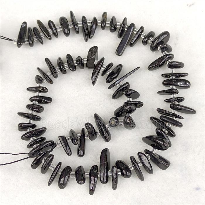 Natural Black Obsidian Chips Beads Freeform Topdrilled