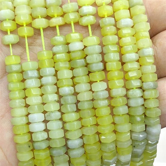 Natural Lemon Jade Hexagon Beads Dye