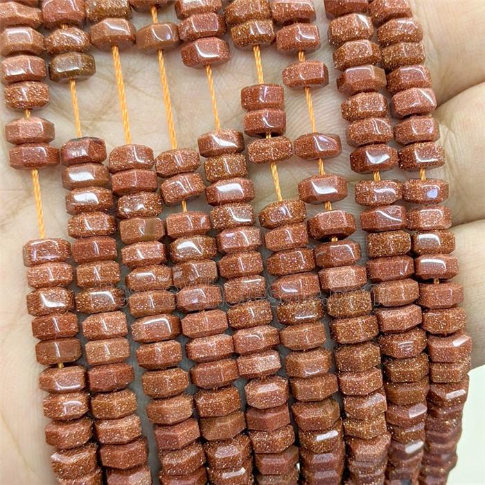Golden Sandstone Hexagon Beads