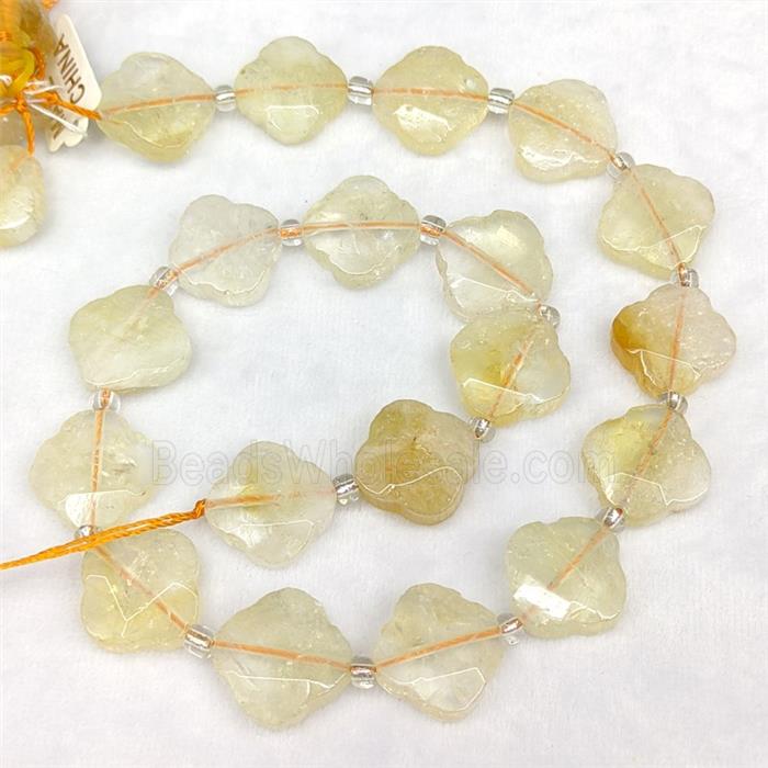 Natural Citrine Clover Beads Faceted