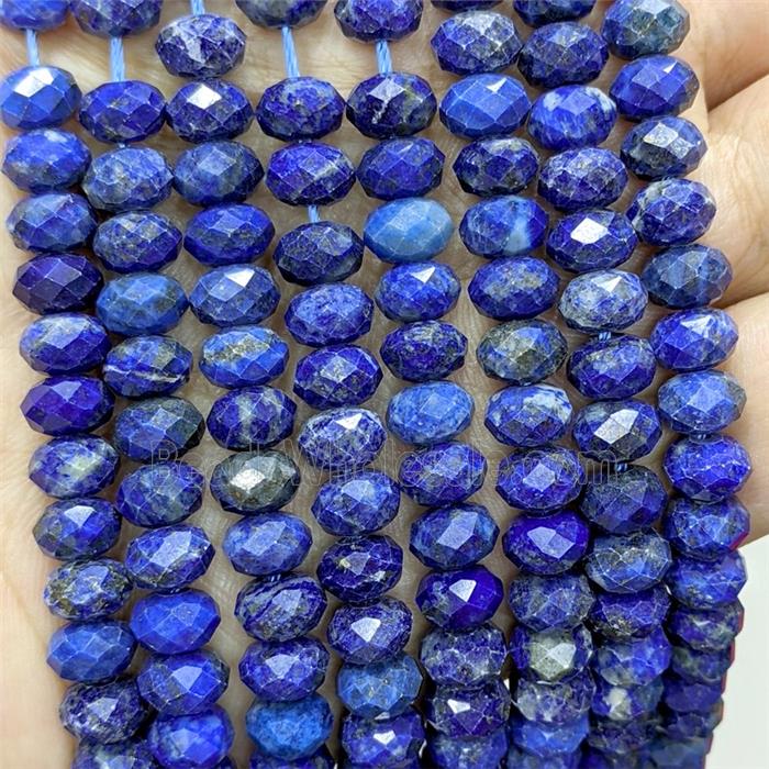 Natural Blue Lapis Lazuli Rondelle Beads Faceted