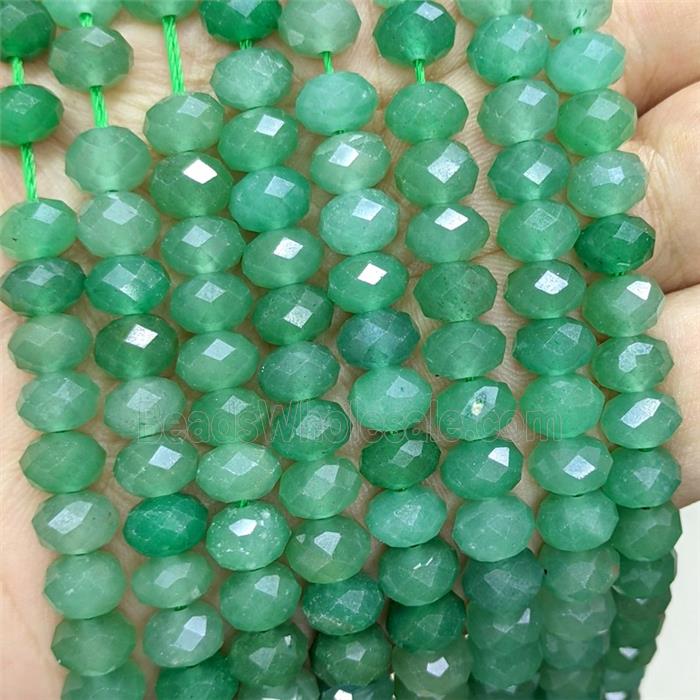 Natural Green Aventurine Rondelle Beads Faceted