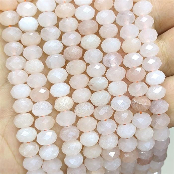 Natural Pink Aventurine Rondelle Beads Faceted