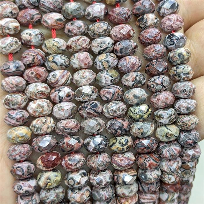 Natural LeopardSkin Jasper Rondelle Beads Faceted