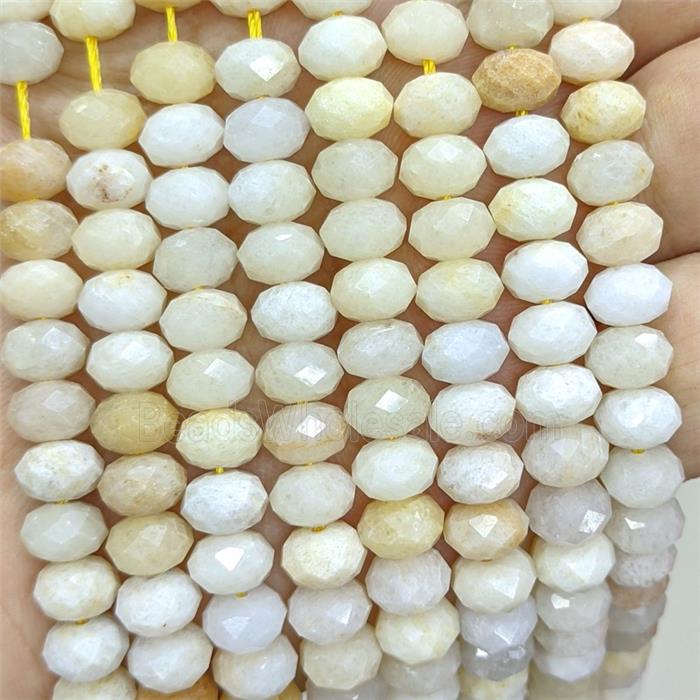 Natural Yellow Honey Jade Beads Faceted Rondelle C-Grade