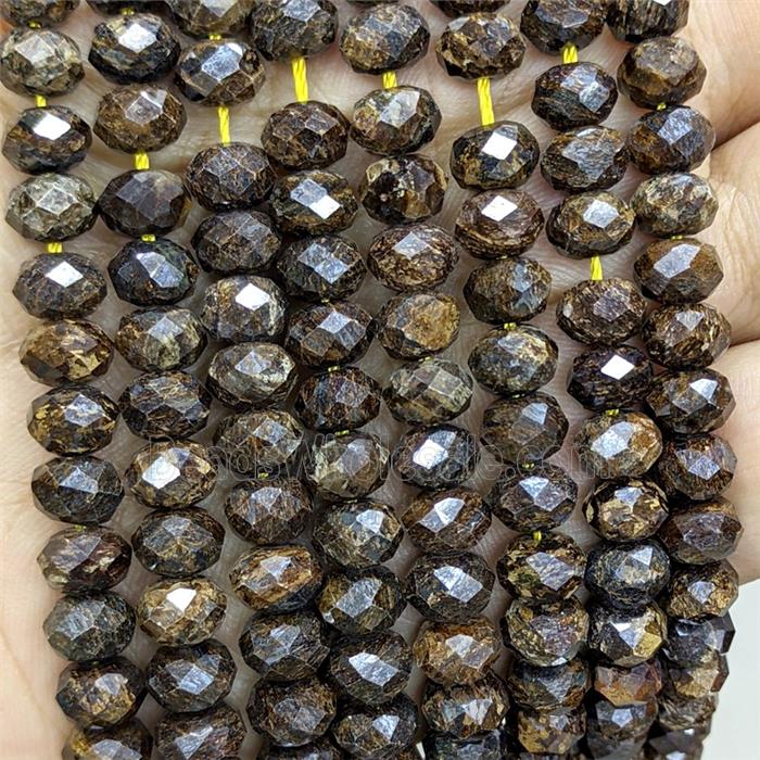 Natural Bronzite Rondelle Beads Faceted