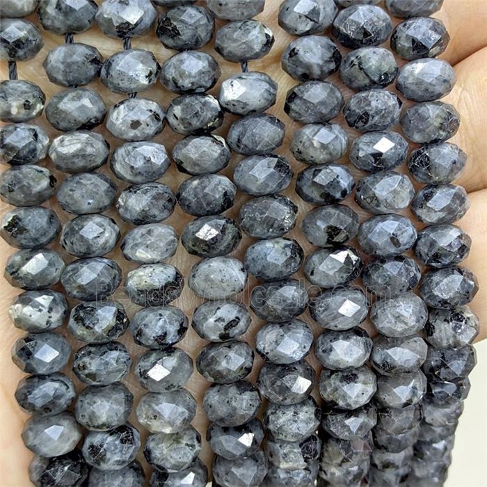 Natural Black Labradorite Beads Faceted Rondelle