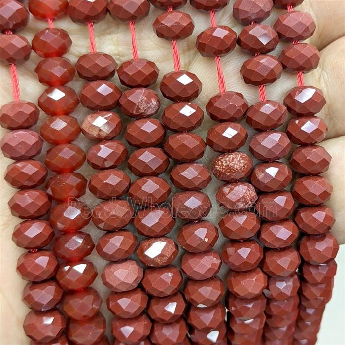 Natural Red Jasper Beads Faceted Rondelle