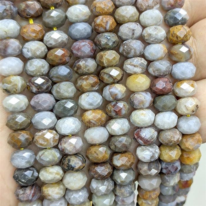 Natural Gobi Agate Beads Multicolor Faceted Rondelle