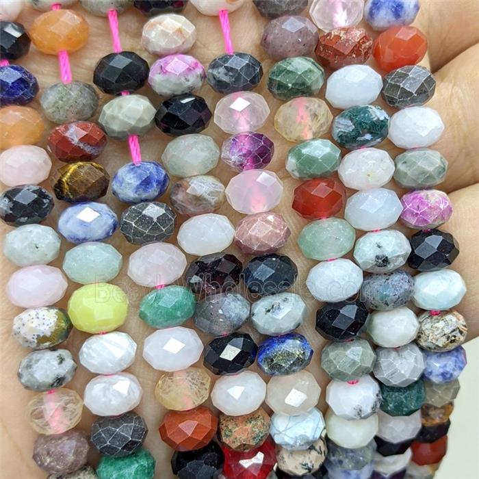Natural Gemstone Rondelle Beads Faceted Mixed