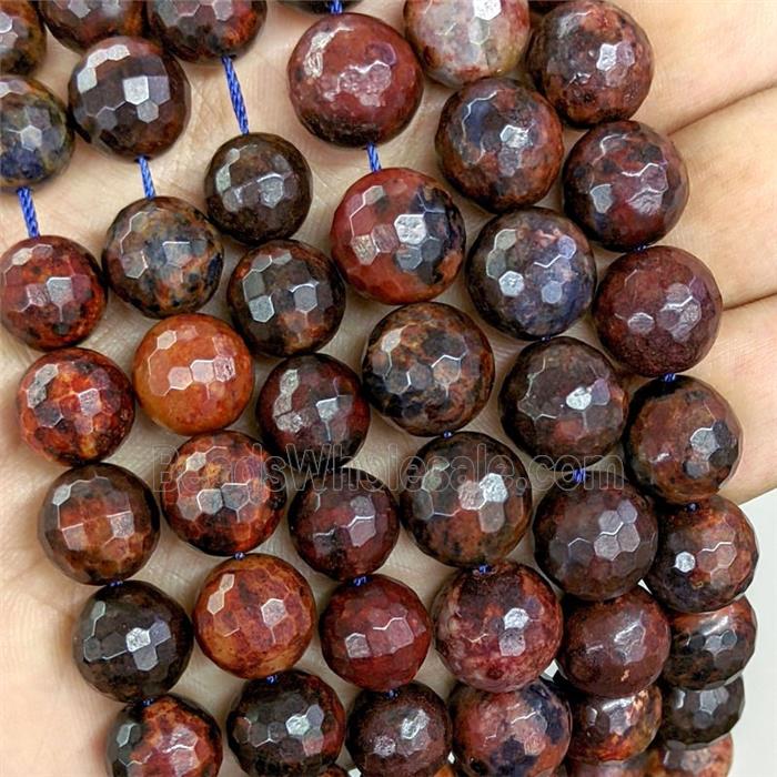 Natural Orange Sodalite Beads Faceted Round Dye