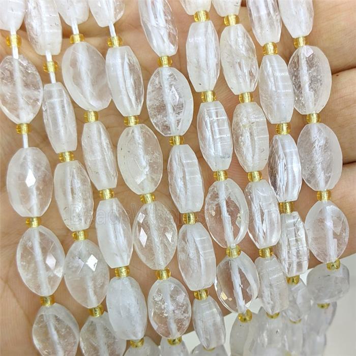Natural Clear Quartz Beads Faceted Horse-Eye