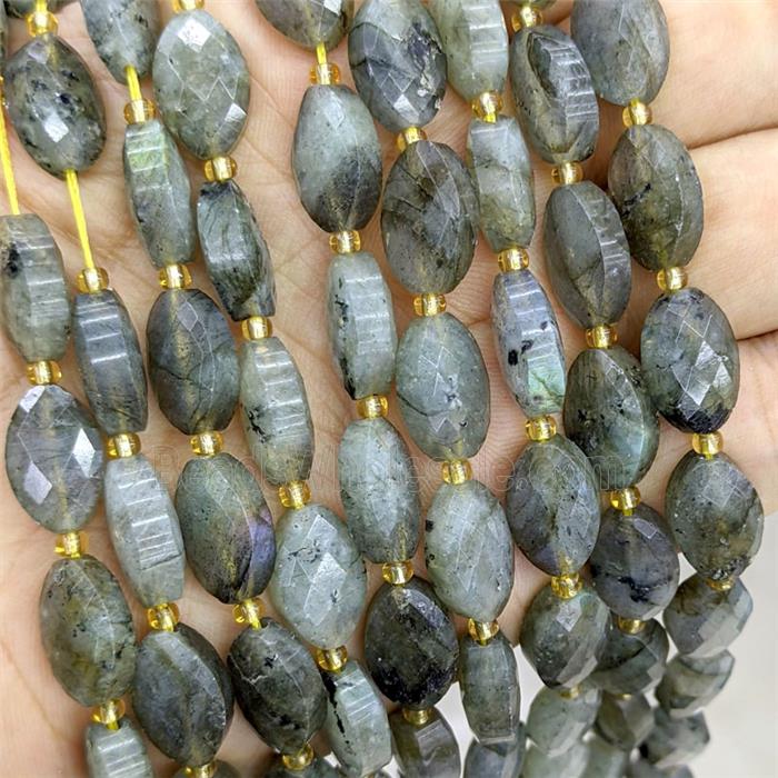 Natural Labradorite Beads Faceted Horse-Eye