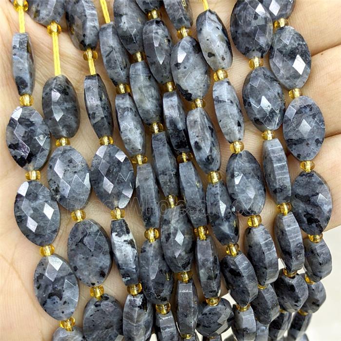 Natural Black Labradorite Beads Larvikite Faceted Horse-Eye