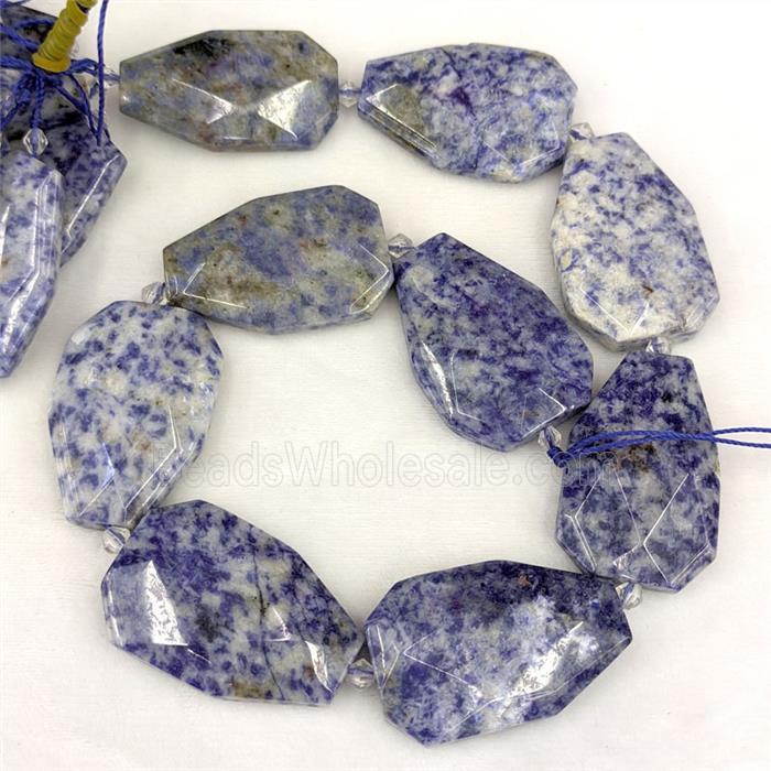 Natural Blue Dalmatian Jasper Slice Beads