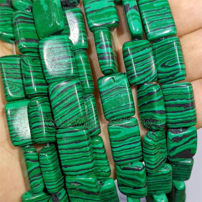 Synthetic Malachite Rectangle Beads Green