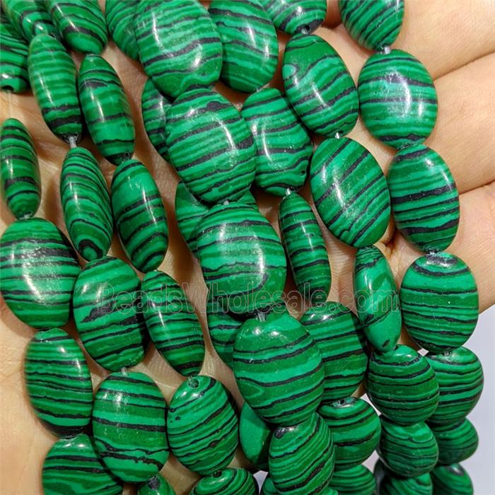 Synthetic Malachite Oval Beads Green
