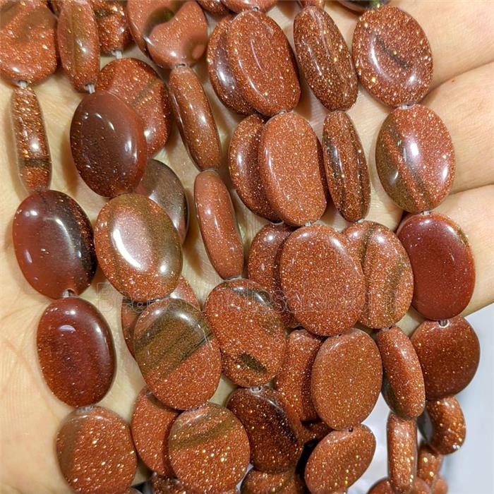 Golden Sandstone Oval Beads
