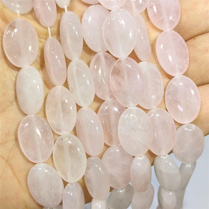 Pink Rose Quartz Oval Beads