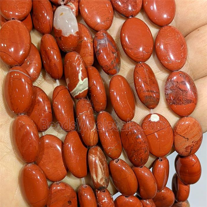 Red Jasper Oval Beads