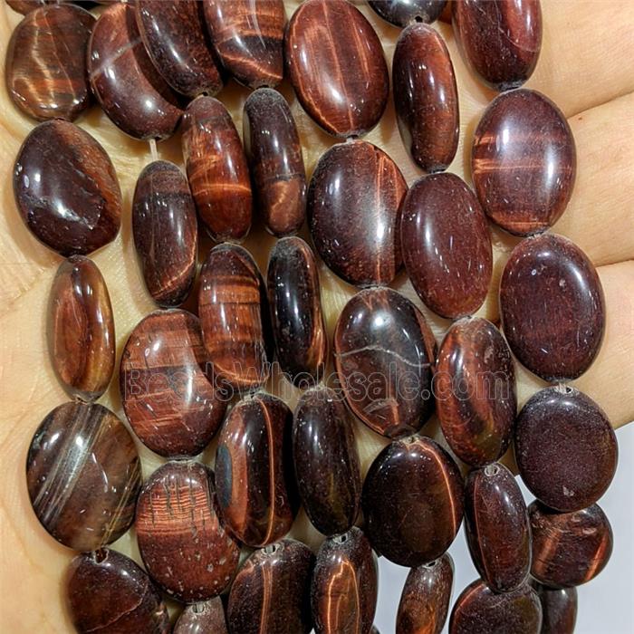 Red Tiger Eye Stone Oval Beads