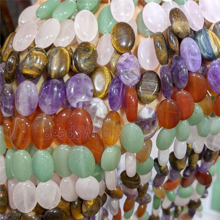 Mix Natural Gemstone Oval Beads