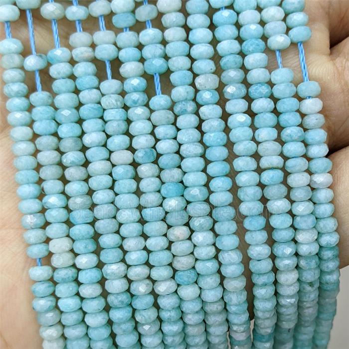 Green Amazonite Beads Faceted Rondelle