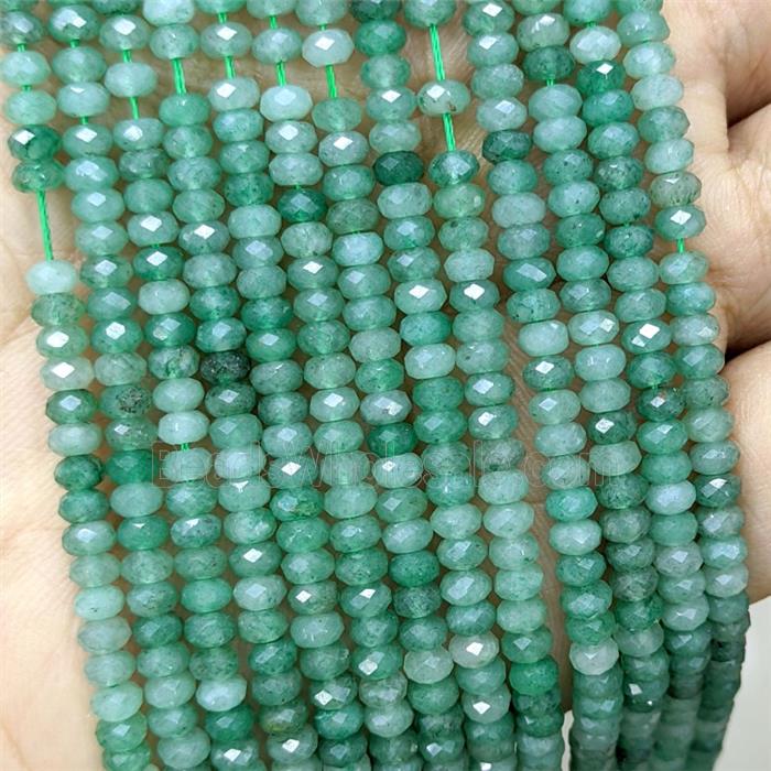 Green Aventurine Beads Faceted Rondelle
