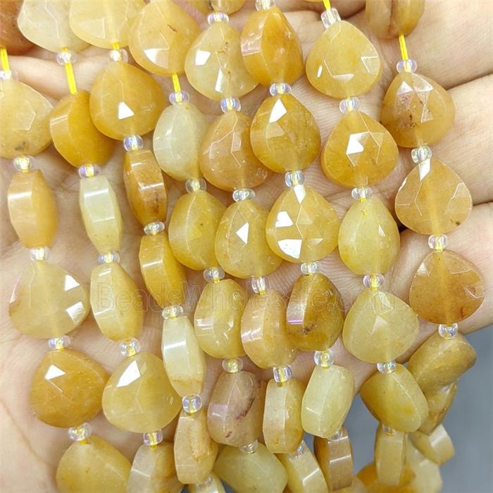 Natural Yellow Aventurine Triangle Beads Faceted