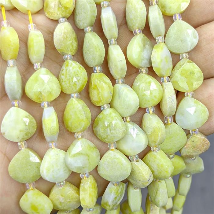 Lemon Jasper Triangle Beads Faceted