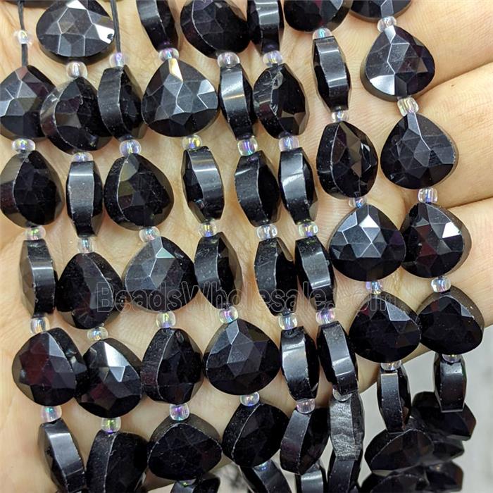 Black Obsidian Triangle Beads Faceted