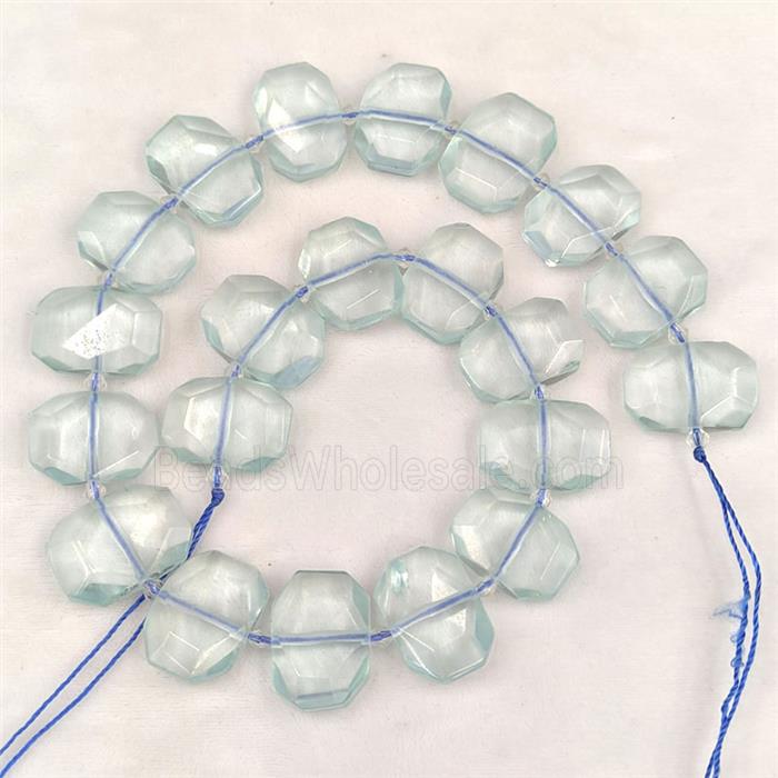 Blue Quartz Glass Rectangle Beads Faceted