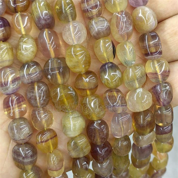 Yellowpurple Fluorite Chips Beads Freeform