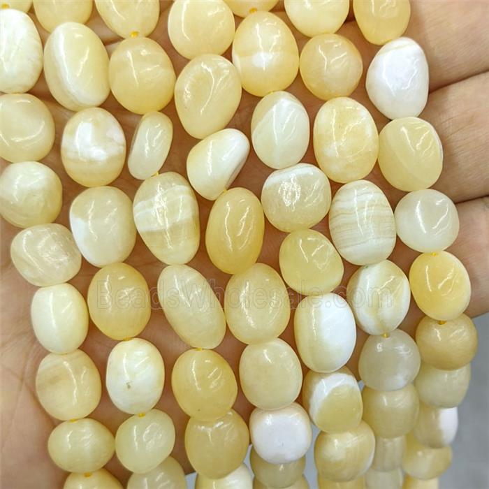 Yellow Honey Jade Chips Beads Freeform