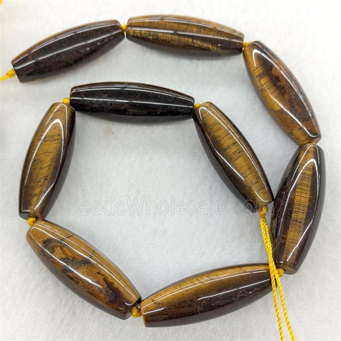 Natural Tiger Eye Stone Rice Beads