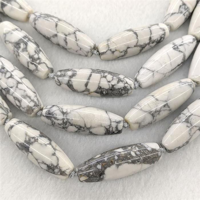 White Howlite Turquoise Rice Beads