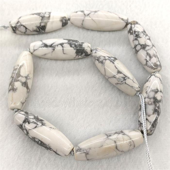 White Howlite Turquoise Rice Beads