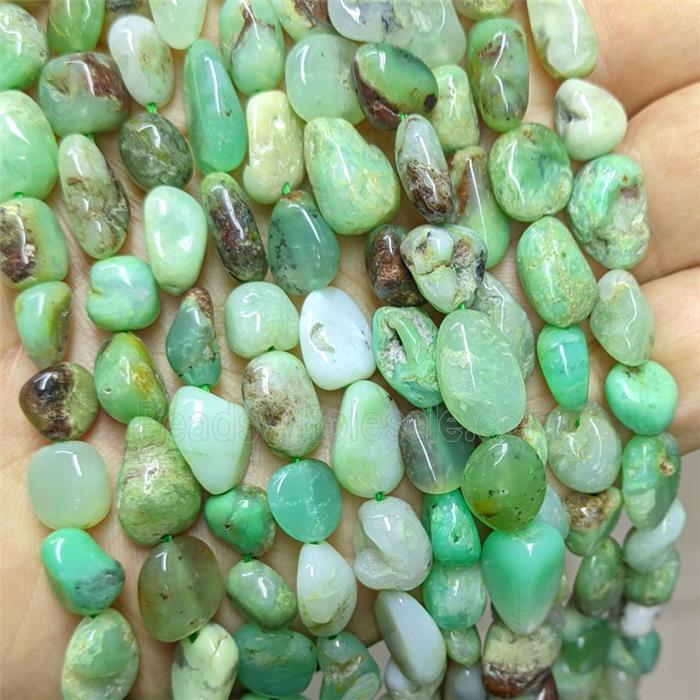 Natural Green Australian Chrysoprase Chip Beads Freeform