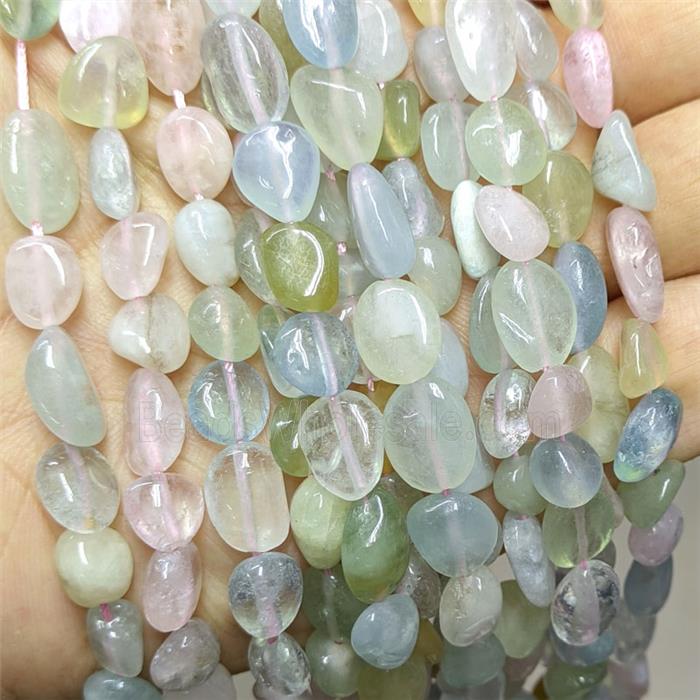 Natural Morganite Chip Beads Freeform Multicolor