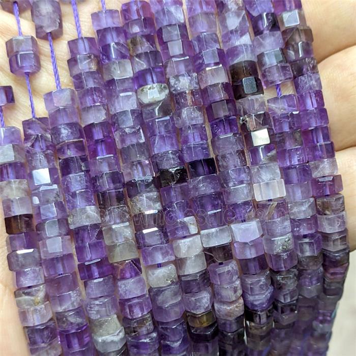 Natural Purple Amethyst Hexagon Beads
