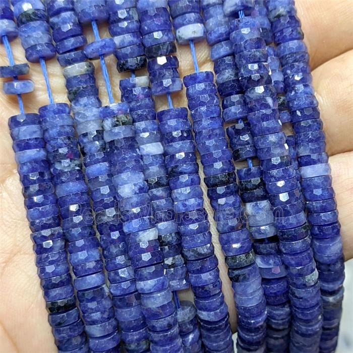 Natural Blue Sodalite Heishi Spacer Beads Faceted