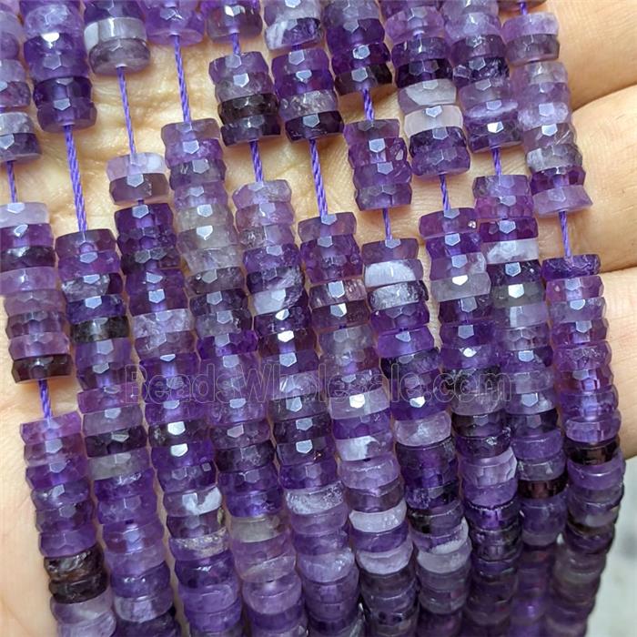 Natural Purple Amethyst Heishi Beads Faceted