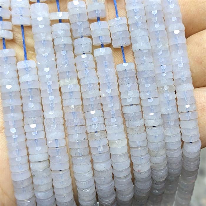 Natural Blue Scorolite Heishi Beads Faceted