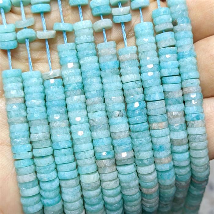 Natural Green Amazonite Heishi Beads Faceted