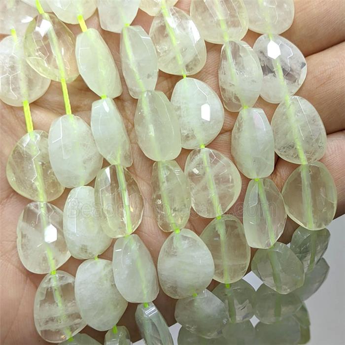 Natural Lemon Quartz Triangle Beads Faceted