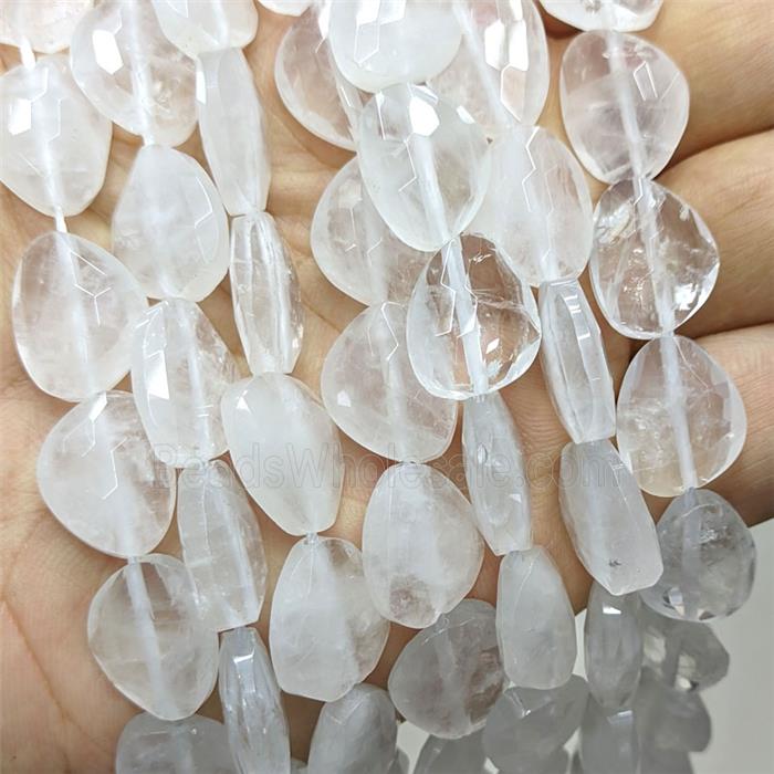 Natural Clear Quartz Triangle Beads Faceted