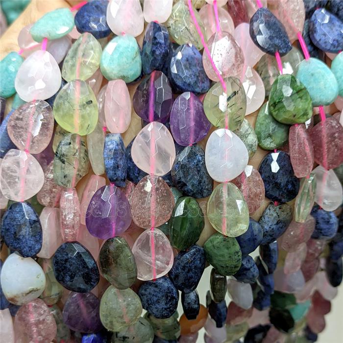 Natural Gemstone Triangle Beads Faceted Mixed