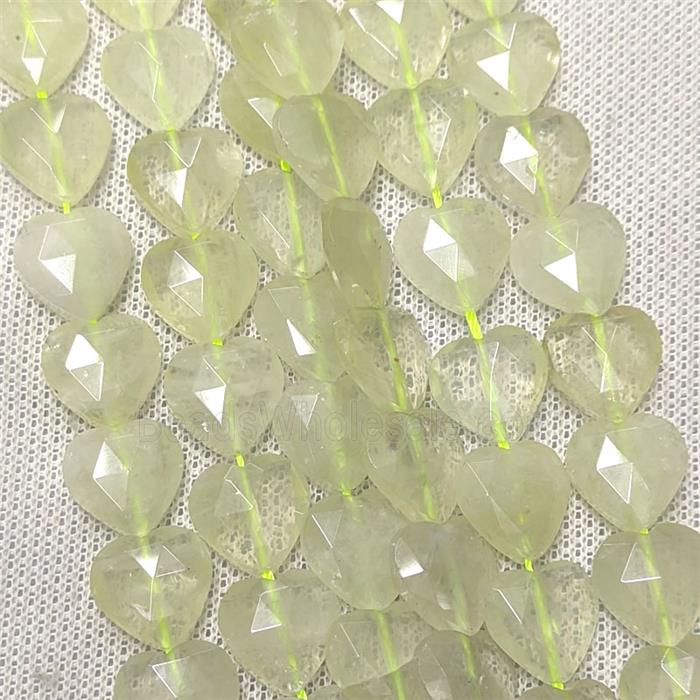 Natural Lemon Quartz Heart Beads Faceted