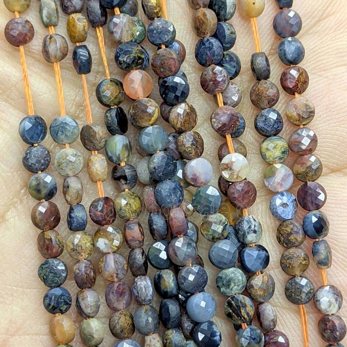 Natural Pietersite Jasper Beads Faceted Circle