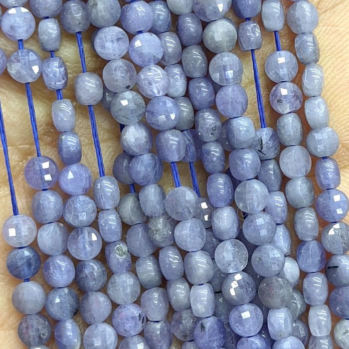 Natural Blue Tanzanite Beads Faceted Circle AA-Grade